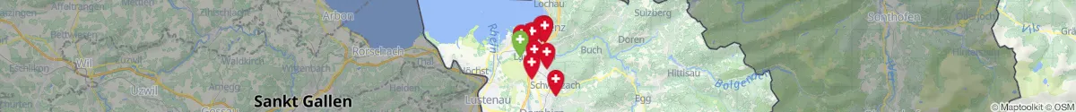 Kartenansicht für Apotheken-Notdienste in der Nähe von Kennelbach (Bregenz, Vorarlberg)